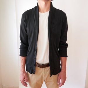 Black cowl-neck cardigan